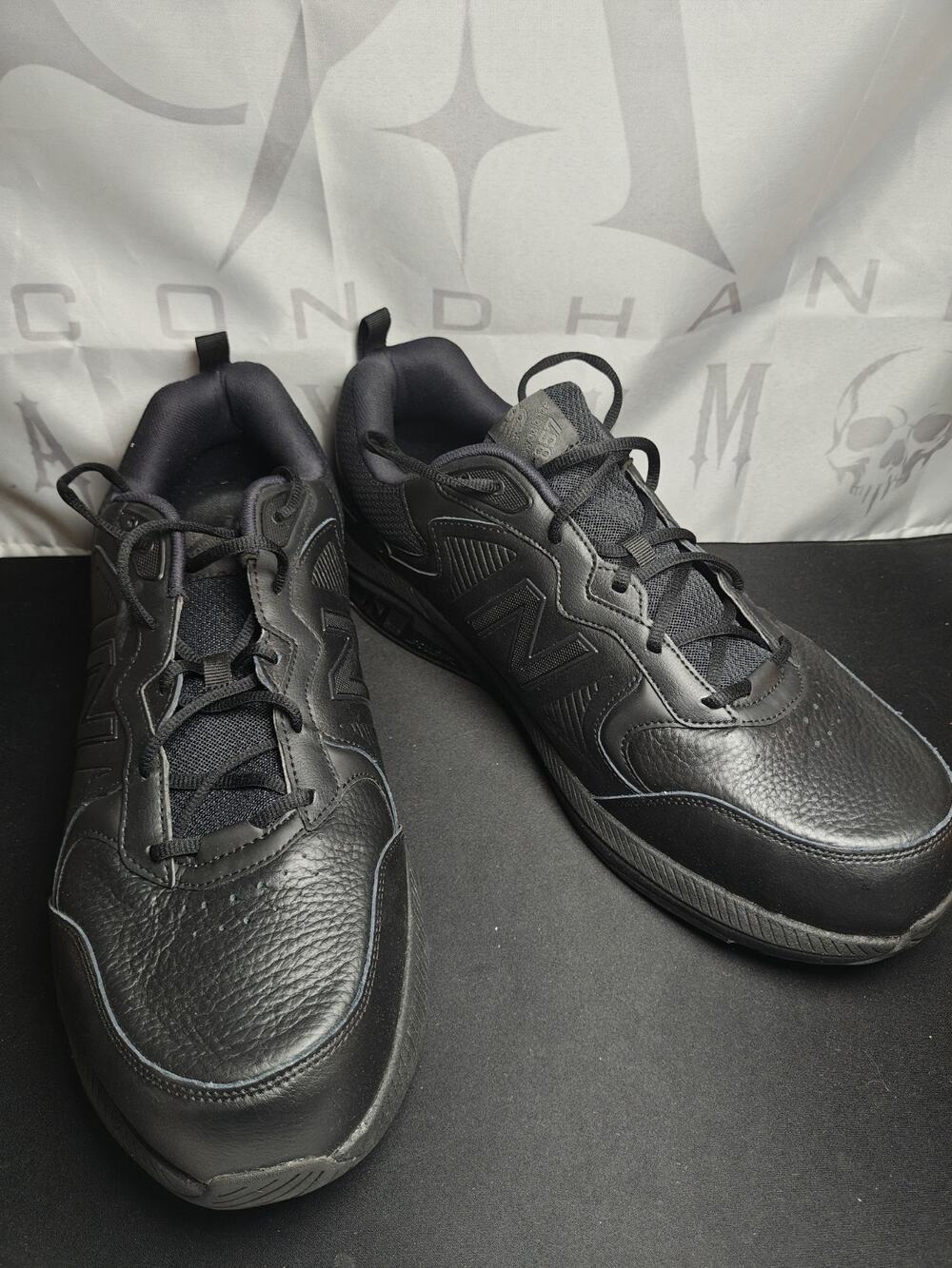 New Balance $140 Men's 18 / 53 XXWide (6E) 857v3 Black Leather Casual Shoes New